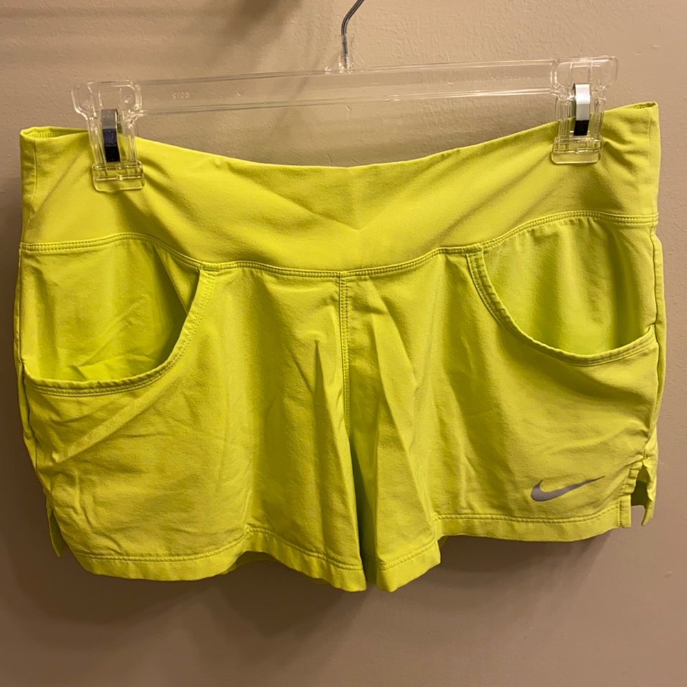 Nike women’s dri fit shorts | size M | bright yellow
